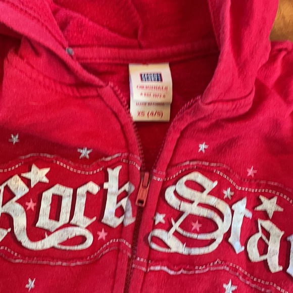 Girls red zip up hoodie size 4/5 - Picture 3 of 3